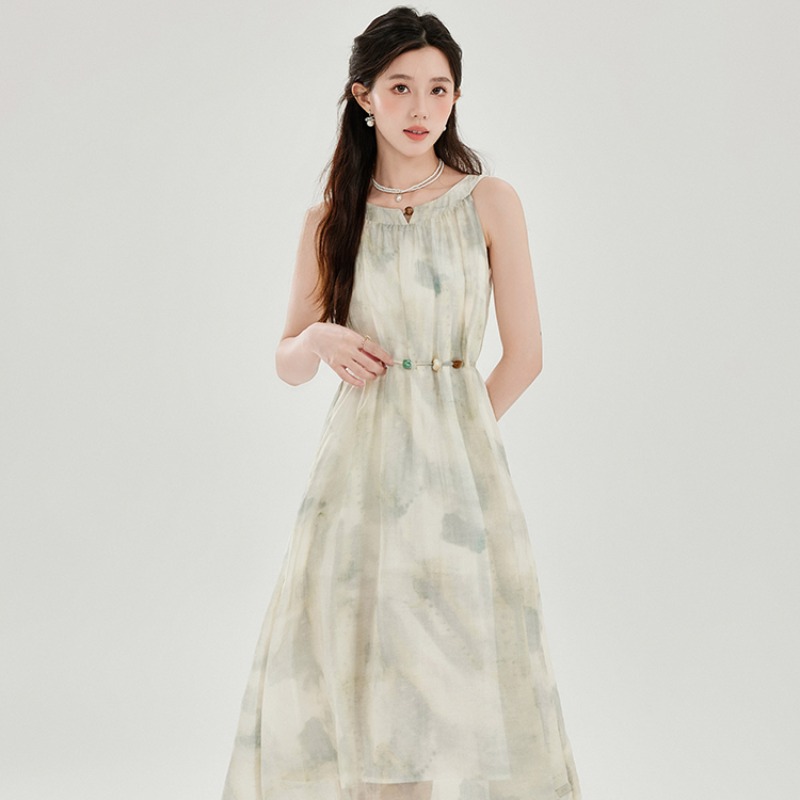 French Style Two-Piece Cami Dress Set Women Summer Slimming Midi Dress - Image 5