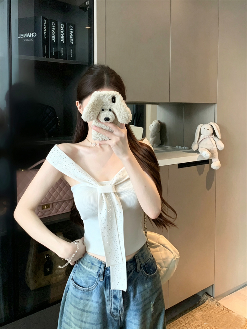 Women's Rhinestone Halter Strappy Tube Top Sleeveless Fashion Top - Image 4