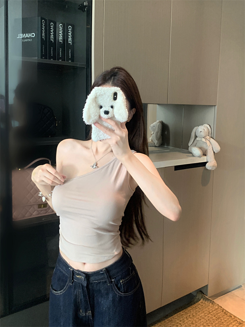 Women's Off-Shoulder Open-Back Two-Piece T-Shirt Set Summer Slim Fit Short Sleeve - Image 3