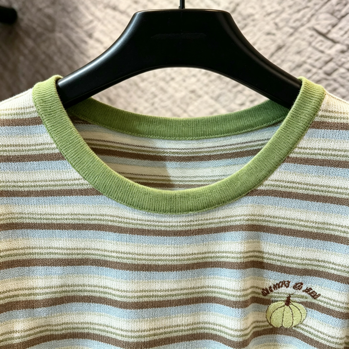 Korean Style Striped Knit T-Shirt for Women 2026 Summer Loose Slimming Short Sleeve Thin Top - Image 3