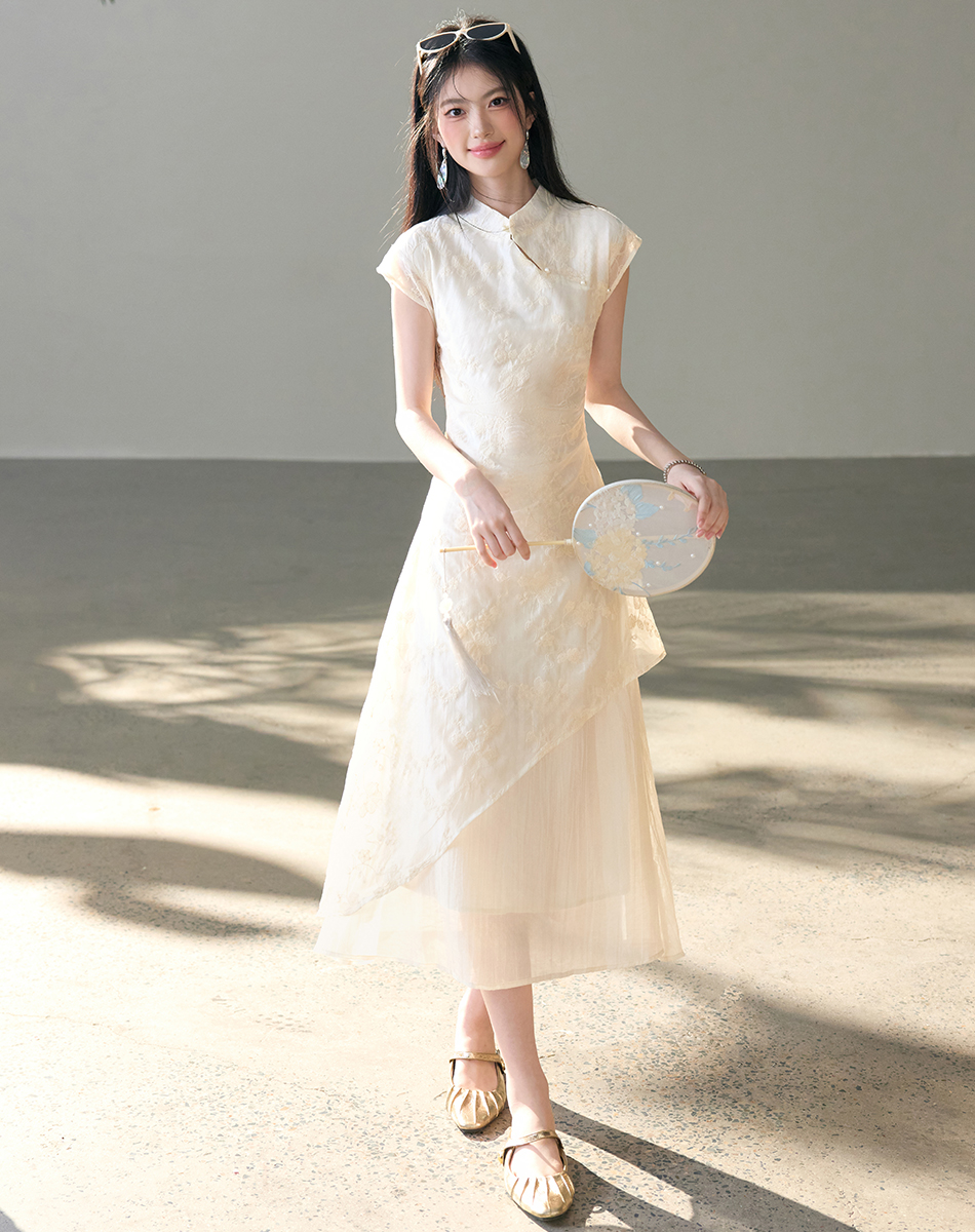 New Chinese Style Zen Embroidered Qipao Dress Summer Modified Cheongsam - Image 3