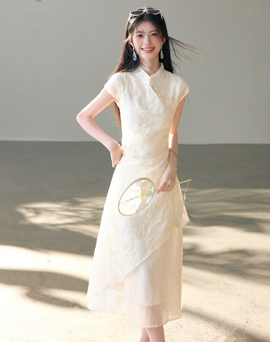 New Chinese Style Zen Embroidered Qipao Dress Summer Modified Cheongsam - Image 4