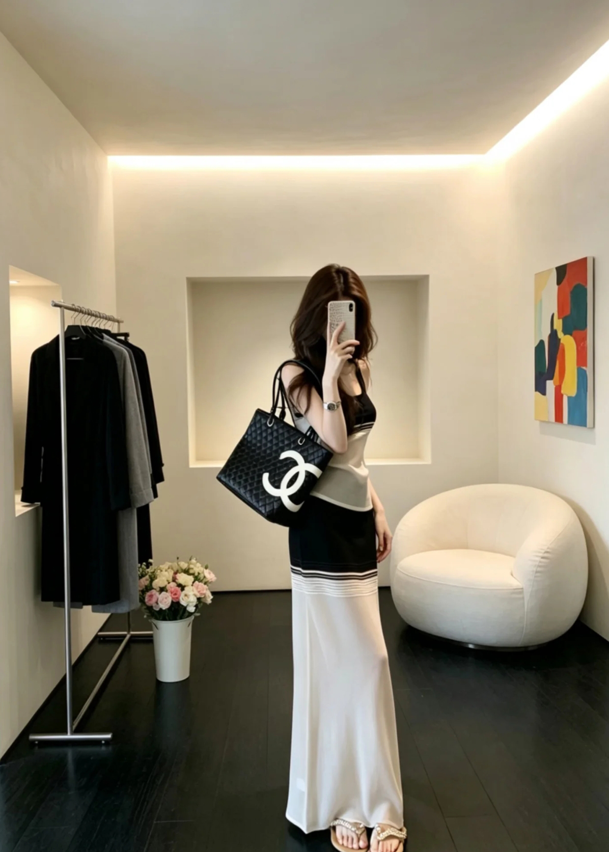 Korean Style Color Block Striped Cami Top and Skirt Set 2026 Summer - Style fca9d5 - Image 4