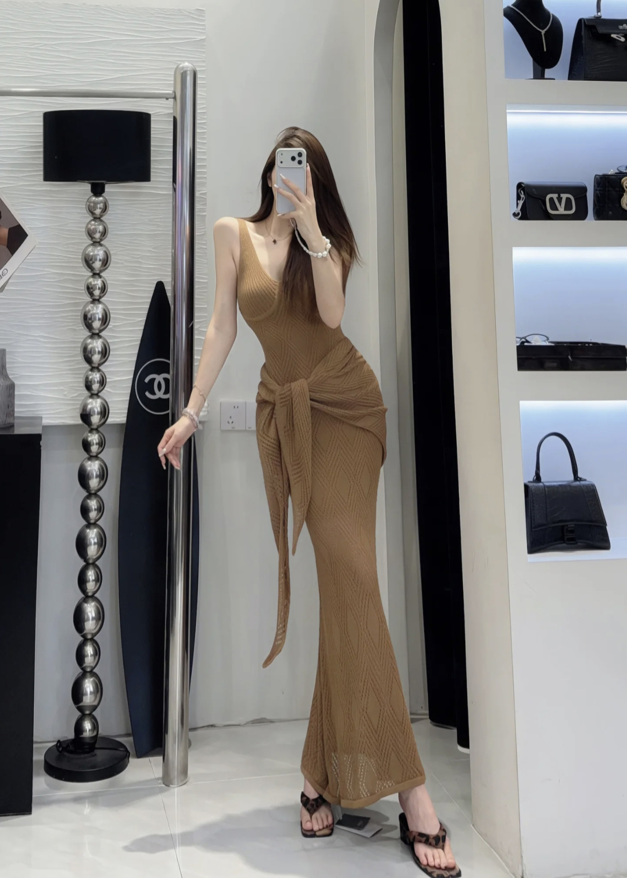 French Elegant Sophisticated Slim Fit Knit Dress with Shawl Set