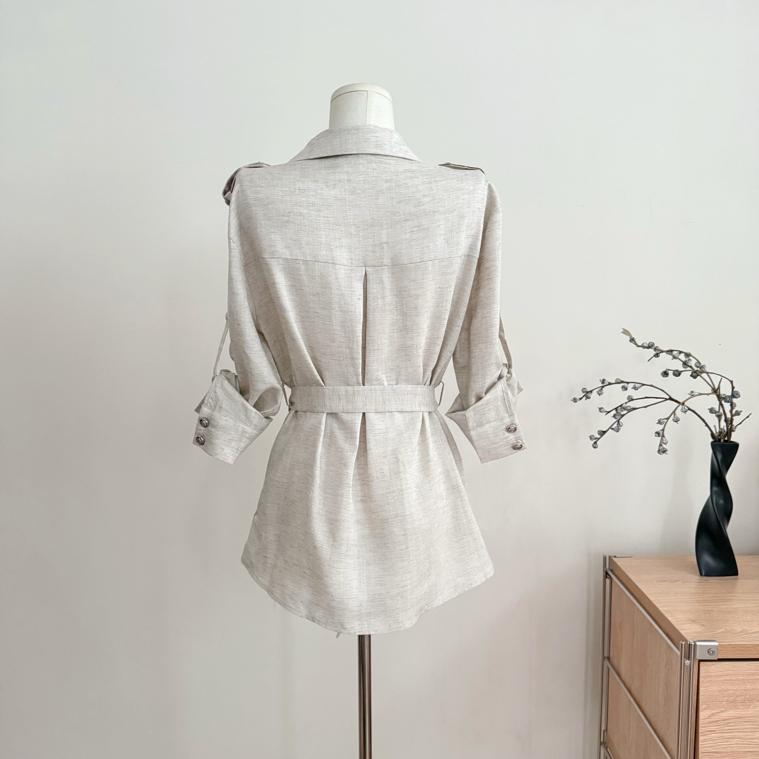 Women's Lyocell Linen Work Shirt Spring Summer Slightly Loose Top - Image 5
